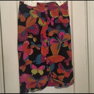 COPY - GORGEOUS Silk Nanette Lepore skirt butterf…